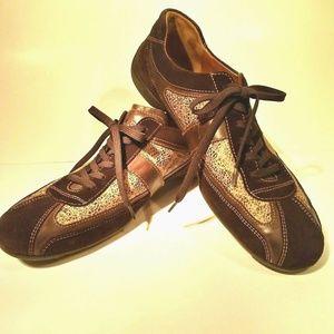 Paul Green Sneakers Women's US 10.5N/ Austria 8N-M 'Munchen' Brown Suede/Tan EUC